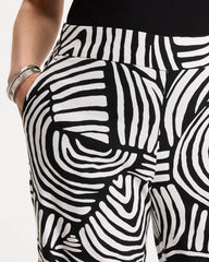 Alabaster Geo Pull-On Wide-Leg Linen Pants