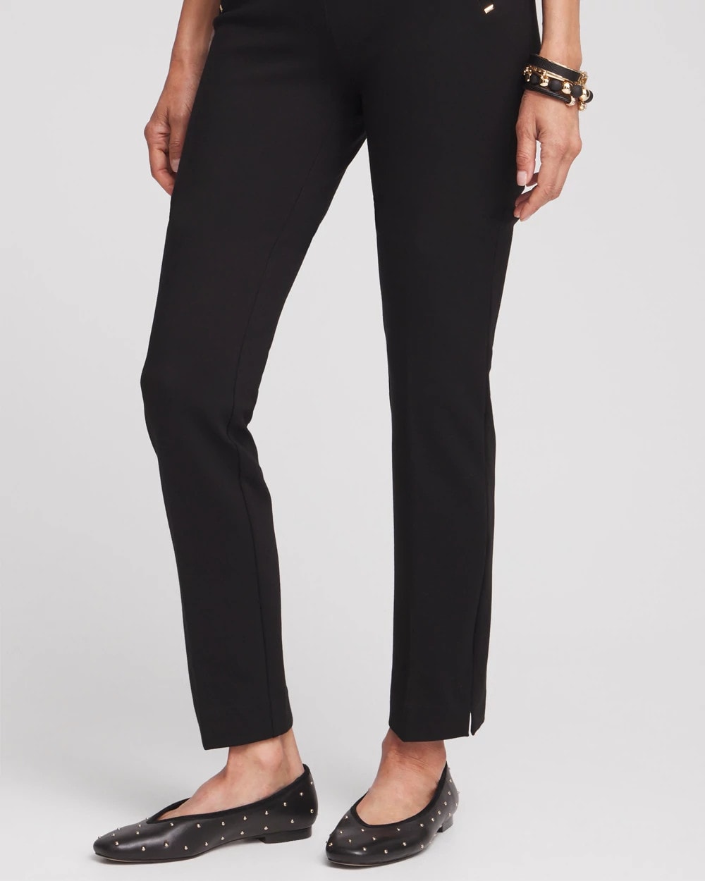 Black Juliet Slim Trim Detail Ankle Pants