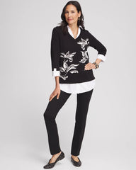 Black Juliet Slim Trim Detail Ankle Pants