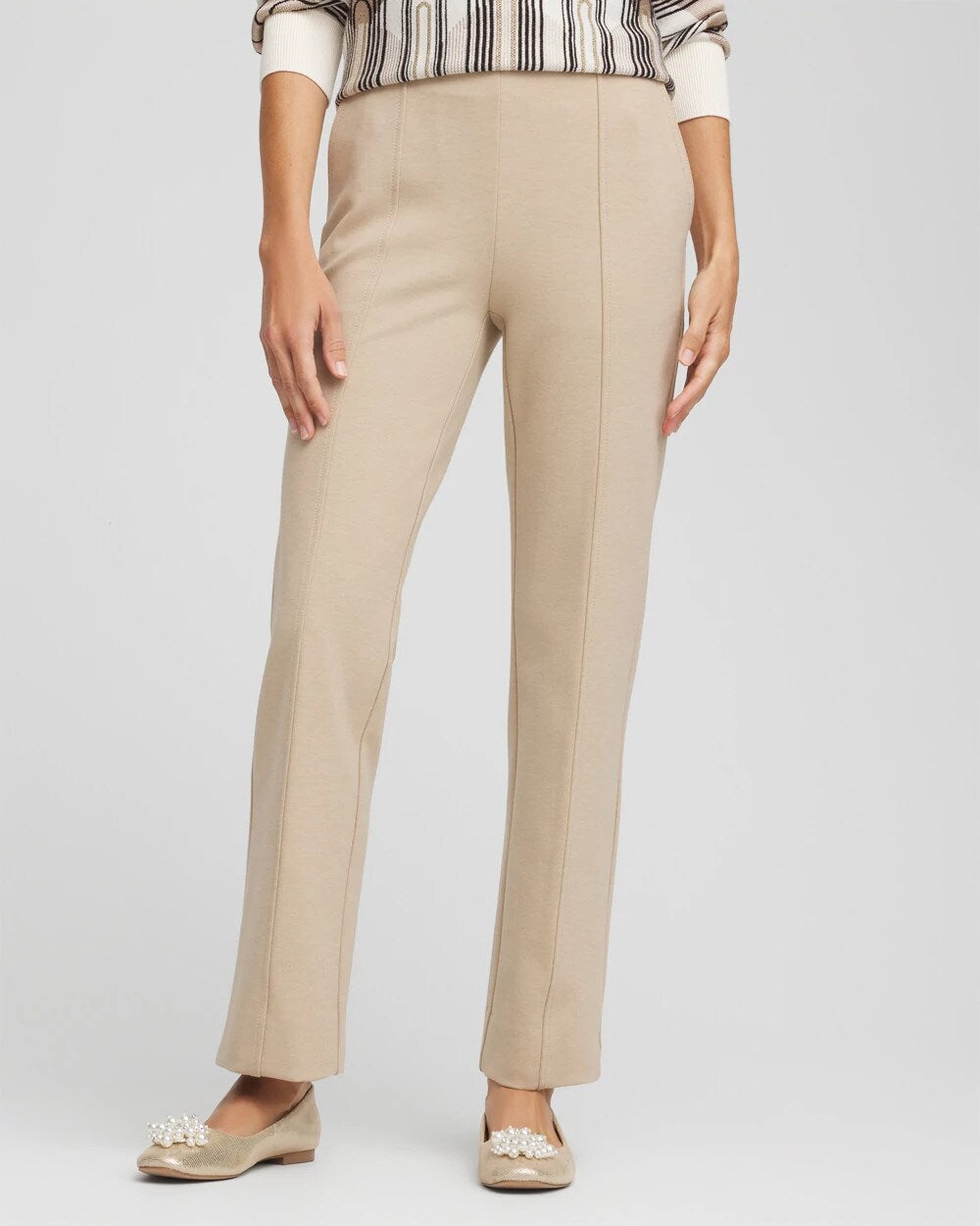 Taupe Heather Juliet Straight Ankle Pants