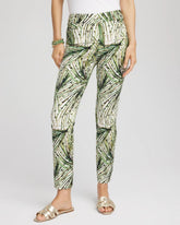 Ecru Brigitte™ Slim Ankle Palm-Print Pants
