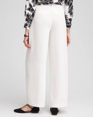Ecru Crepe Pleated Relaxed Pants