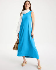 Blue Tide Jersey Knit Maxi Dress