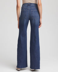 Irvina Indigo Embellished Frayed Flared-Leg Jeans