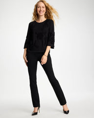 Black Soutache Elbow Sleeve Tee