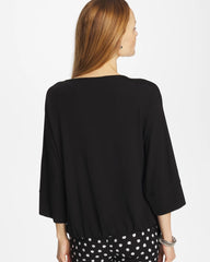 Black Matte Jersey Bubble Hem Top
