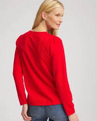 Love Letter Red V-Day Embroidered Heart Pullover