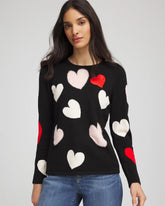 Black V-Day Multi-Heart Pullover