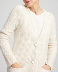 English Cream Fur Trim Cardigan