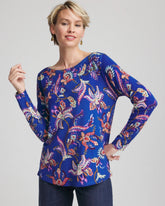 Cobalt Stone Ella Boatneck Printed Pullover Sweater