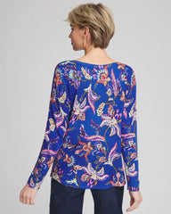 Cobalt Stone Ella Boatneck Printed Pullover Sweater