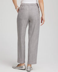Silver Shimmer Straight Tapered Ankle Pants