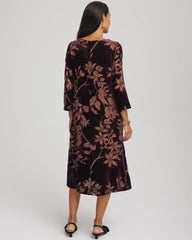Night Bloom Burnout Velvet Midi Dress