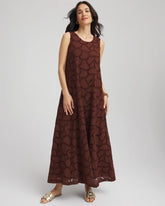 Cacao Eyelet Cutout Maxi Tank Dress
