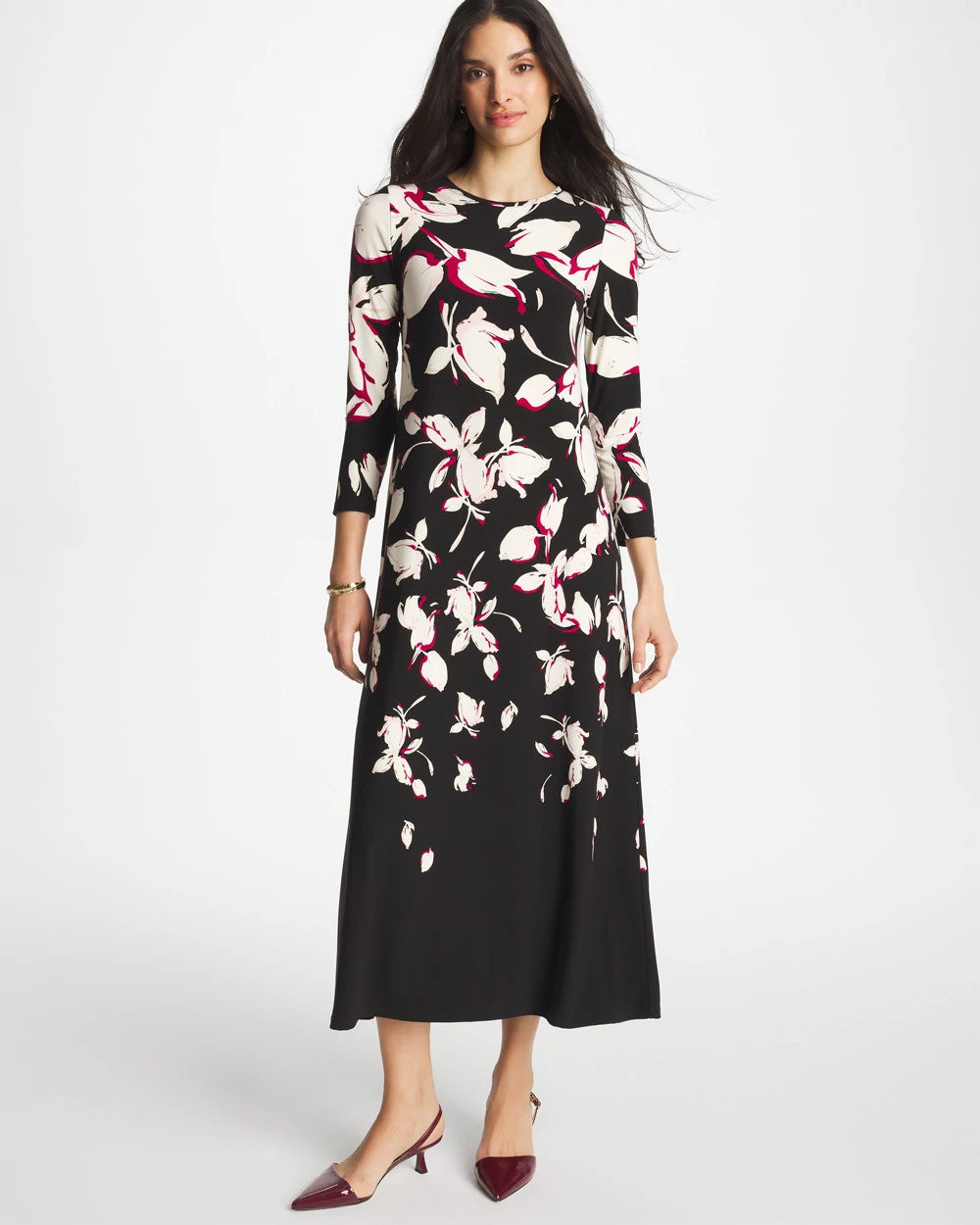 Black Column Knit Maxi Dress