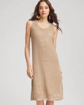 Cafe Aroma Crochet-Knit Sequins Tank Dress