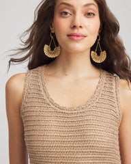 Cafe Aroma Crochet-Knit Sequins Tank Dress
