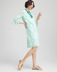 Teal Waters Eyelet Cotton Voile Dress