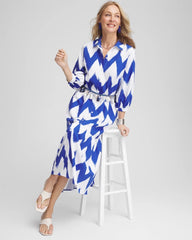 Alabaster Chevron Striped Shirtdress