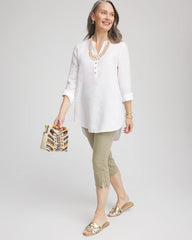 Washed Sage 19" Pull-on Capri Jeans