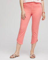 Melon Mambo Pull-On Dolphin-Hemmed Capri Jeans
