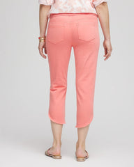Melon Mambo Pull-On Dolphin-Hemmed Capri Jeans