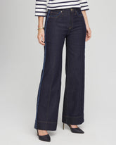 Cedar Rinse Petite Frayed High-Rise Wide-Leg Jeans