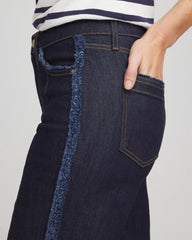 Cedar Rinse Petite Frayed High-Rise Wide-Leg Jeans