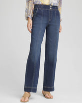 Alora Indigo Pull-On Wide-Leg Jeans