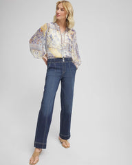 Alora Indigo Pull-On Wide-Leg Jeans
