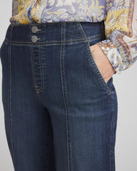 Alora Indigo Pull-On Wide-Leg Jeans