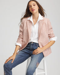 Pink Party Tweed Sequins Blazer
