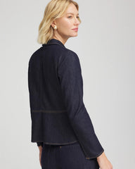 Cedar Rinse Denim Peplum Blazer