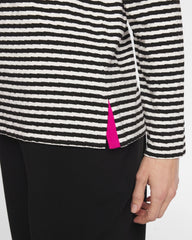 Europa Pink Zenergy® Striped Jacquard Contrast Pullover Top