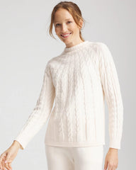 English Cream Zenergy® Luxe Cable Sweater