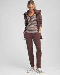 Espresso Zenergy® Ribbed Striped Henley Tee