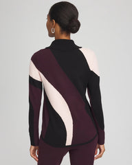 Night Bloom Zenergy® Luxe Intarsia Cowlneck Top