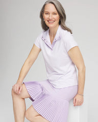 Violet Aura Zenergy® Striped UPF Short-Sleeve Top