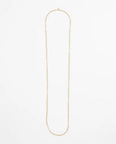 Gold Long Goldtone Seed Bead Necklace