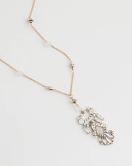 Pink Adjustable Opalescent Pendant Necklace
