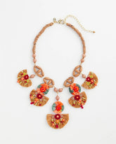 Multi Tropical Floral Bib Necklace