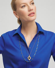 Blue Double-Strand Sodalite Pendant Necklace