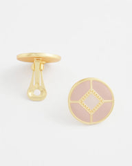 Pink No Droop® Enamel Clip-On Earrings