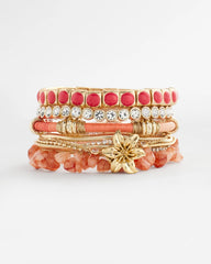 Orange Bold Orange Goldtone Stretch Bracelet