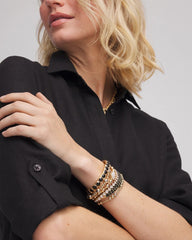 Black/Gold Thread Wrapped Cuff Bracelet