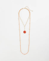 Orange Convertible Beaded Pendant Necklace