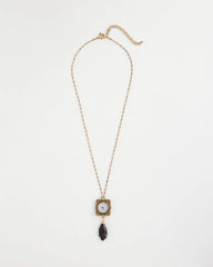 Gold Clock Pendant Necklace