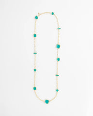 Blue Gold Tone Single-Strand Necklace
