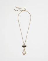 Black/Gold Adjustable Amulet Pendant Necklace