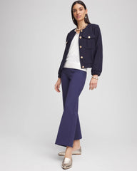 Passport Blue Lightweight Juliet Kick Flare Pants
